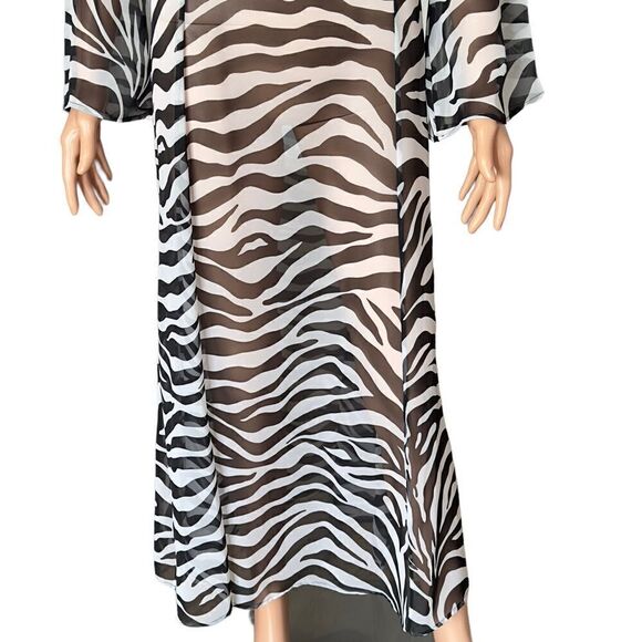 Victoria’s Secret Collection Vintage Sheer Zebra Print Maxi Dress / Coverup - Picture 7 of 16
